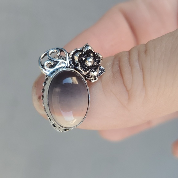 New Mookaite Jasper Silver Flower Ring. - Picture 12 of 16